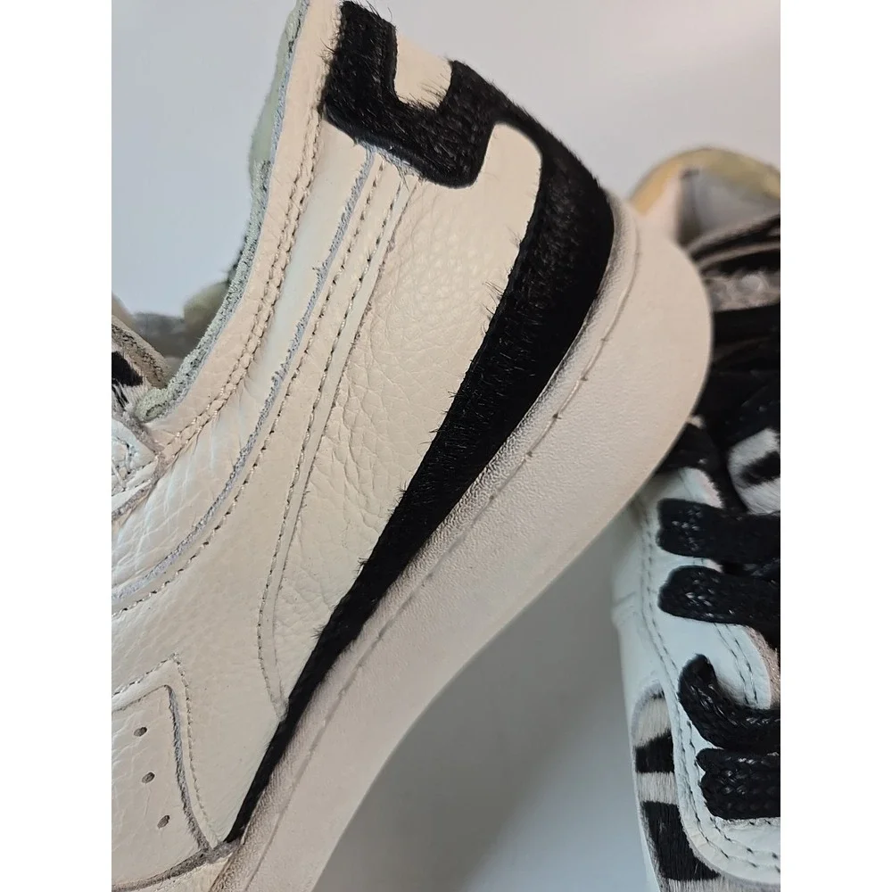 DIADORA HERITAGE MI Basket Row Cut Zebra Men Size 8, Woman 9.5